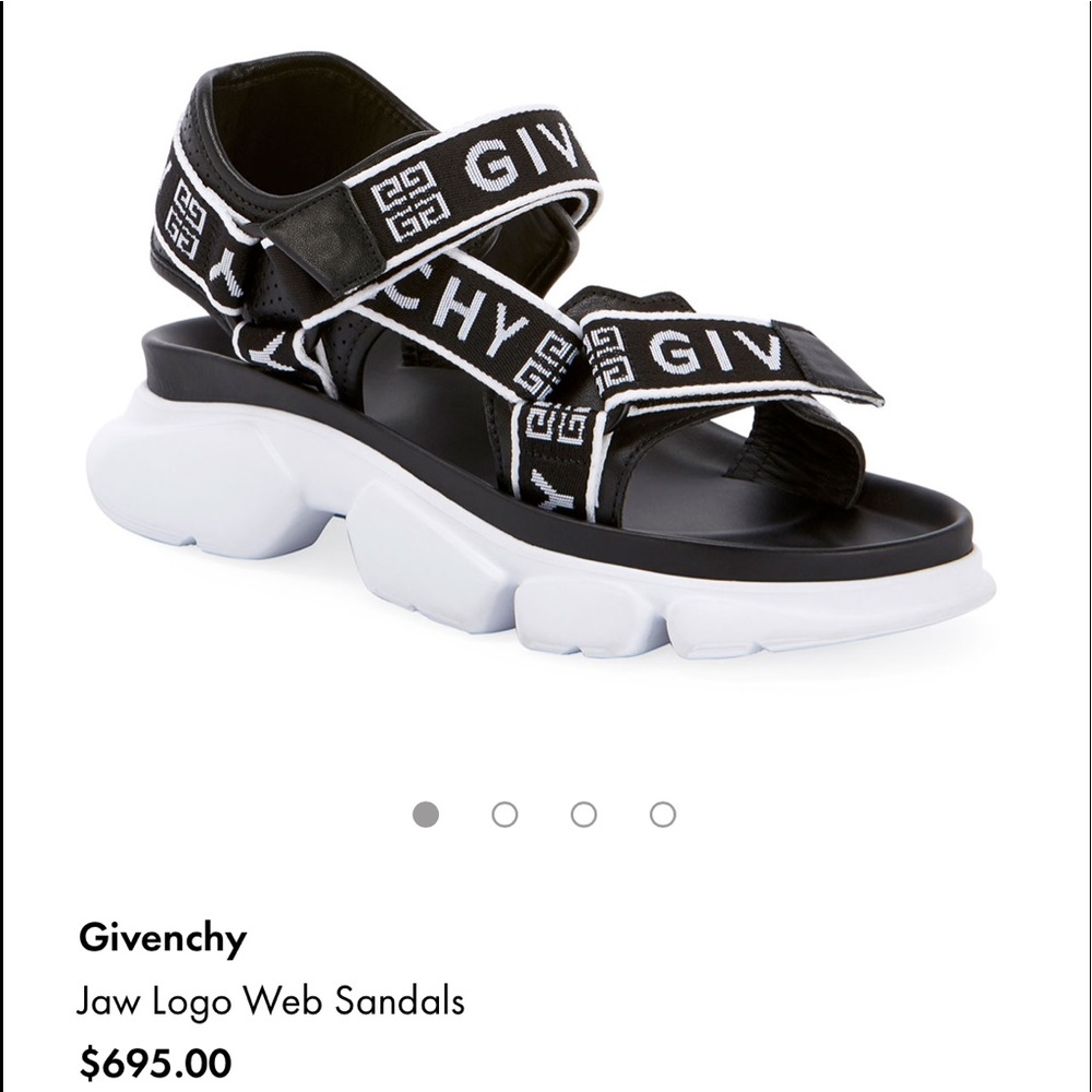 Givenchy logo-web sandals with leather trim.